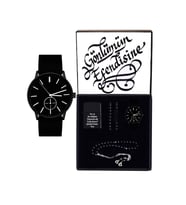 İsme Özel Siyah Erkek Saat Çakmak Tesbih Bileklik Seti (Mavi)