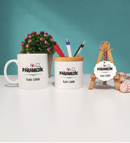 Paramedik Tasarımlı Kişiye Özel Hediye Paramedik Kupa Bardak Kalemlik ve Anahtarlık Seti