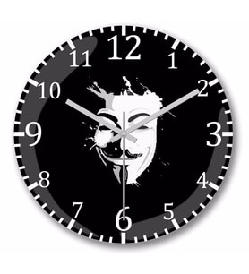 V For Vendetta Expectus Duvar Saati Bombeli Gercek Cam