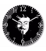 V For Vendetta Expectus Duvar Saati Bombeli Gercek Cam