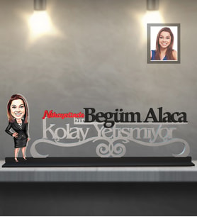 Kişiye Özel Patron Karikatürlü Kolay Yetişmiyor Ahşap Biblo Bayan-21