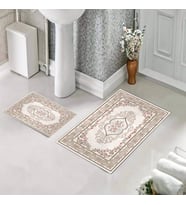 Banyo Halısı Ikili Klozet Takımı Kaymaz Tabanlı (60 xm x 100 cm + 40 cm x 60 cm) 