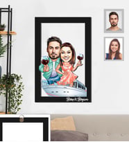 Kişiye Özel Sevgili Karikatürlü 3D Ahşap Tablo 30x47  Model 20