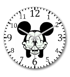 Mickey  09 Duvar Saati Bombeli Gercek Cam