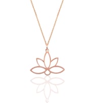 Söğütlü Silver Gümüş sonsuz yaşamın simgesi lotus çiçeği kolye SGTL10085ROSE