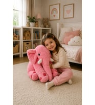 Uyku Arkadaşım Dev Boy Fil Peluş Fil 65cm (Pembe)