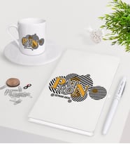 BK Gift Kişiye Özel Patron Beyaz Defter Kalem Türk Kahvesi Fincanı Seti-12 (Model 1)