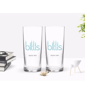 BK Gift Kişiye Özel Renkli Baskılı Bitlis Tasarımlı Turistik İkili Rakı Bardağı Seti-1 (Beyaz)