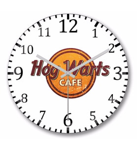 Harry Potter  Hogwarts Cafe Duvar Saati Bombeli Gercek Cam