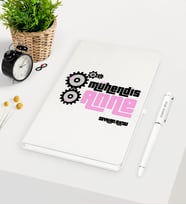 BK Gift Kişiye Özel Mühendis Anne Beyaz Defter Kalem Seti