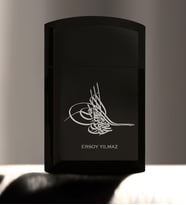 BK Gift Kişiye Özel Osmanlı Tuğrası Siyah Metal Çakmak  2