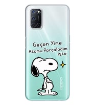 Snoopy Tasarımlı Süper Şeffaf Silikon Telefon Kılıfı Oppo A52-A72