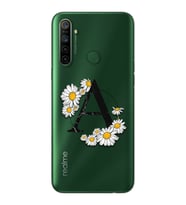 Papatya Harf Tasarım Süper Şeffaf Silikon Telefon Kılıfı Oppo Realmi 5i A-Harfi