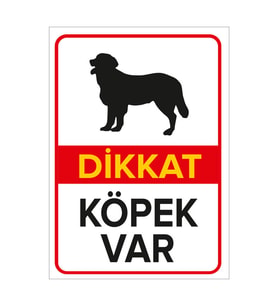 MIGNATIS - Dikkat Köpek Var Levhası Cachorro Silhueta - Sac Malzeme 35x50cm
