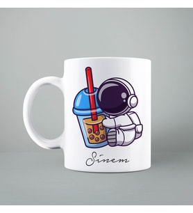 Kahvekolik Astronot Kupası Kişiye Özel