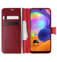 Microsonic Samsung Galaxy A31 Kılıf Delux Leather Wallet Kırmızı