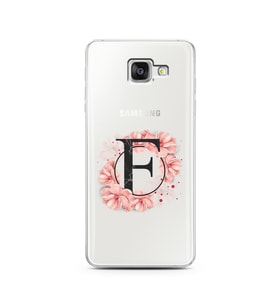 Pembe Çiçekli Harf Tasarım Süper Şeffaf Silikon Telefon Kılıfı Samsung A5 (2016)