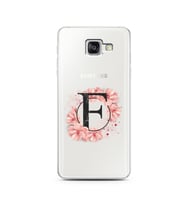Pembe Çiçekli Harf Tasarım Süper Şeffaf Silikon Telefon Kılıfı Samsung A5 (2016)