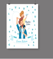 BK Gift Kişiye Özel Babalar Günü Temalı Afiş Poster  50x70 Cm 14637