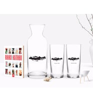 BK Gift Kişiye Özel Renkli Baskılı Şanlıurfa Tasarımlı Turistik İkili Rakı Bardağı Karaf ve Cep Kitabı Hediye Seti-2 (Model 1)