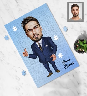 Kişiye Özel Öğretmen Karikatürlü A4 99 Parça Puzzle Bay-11