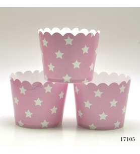 Lora Davet Cupcake Kabı Yıldız  (12 Adet) Pembe - 17105