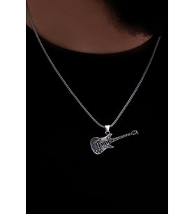 Gitar Erkek Gümüş Kolye Zincir 6014713619699