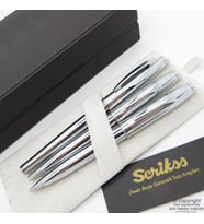 Scrikss 39 3'lü Set Parlak Krom  Roller Kalem + Tükenmez Kalem + Versatil Kalem Seti  Scrikss Oscar  İsme Özel Kalem  Hediyelik Kalem