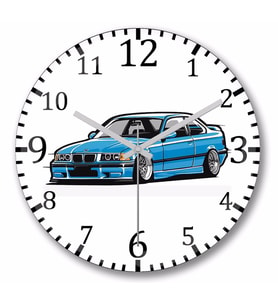 Bmw  Stanced  Out  E36 Duvar Saati Bombeli Gercek Cam
