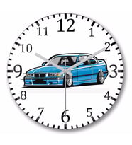Bmw  Stanced  Out  E36 Duvar Saati Bombeli Gercek Cam