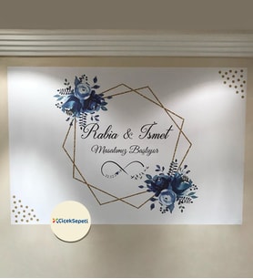 100x70cm Söz, Nişan, Kına Gecesi, Düğün İçin Kişiye Özel Branda Afiş Arka Fon