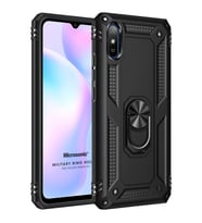 Microsonic Xiaomi Redmi 9A Kılıf Military Ring Holder Siyah