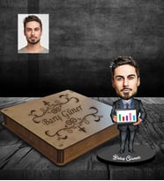 Kişiye Özel Patron Karikatürlü Ahşap Biblo Kutulu Bay-14