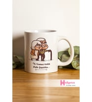 Sevimli Yaşlı Çift Tasarım Kupa Bardak / Mug