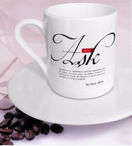 BK Gift Kişiye Özel Mânâ Aşk Türk Kahvesi Fincanı (Beyaz)
