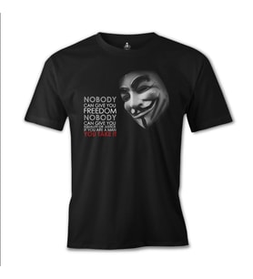 Vandetta - Freedom Siyah Erkek Tshirt
