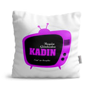 BK Gift Kişiye Özel Kadın Beyaz  Yastık