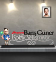 Kişiye Özel İş Adamı Karikatürlü Kolay Yetişmiyor Ahşap Biblo Bay-16