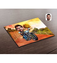 BK Gift Kişiye Özel Erkek Motorcu Karikatürlü Ahşap Puzzle-2