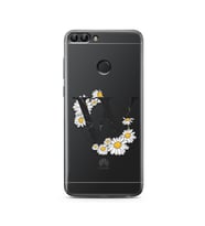Papatya Harf Tasarım Süper Şeffaf Silikon Telefon Kılıfı Huawei P Smart  W-Harfi