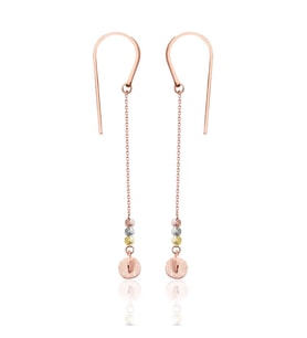 Sallantılı Rose Altın Küpe