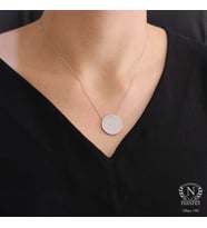 925 Ayar Gümüş Büyük Daire Modeli Kolye