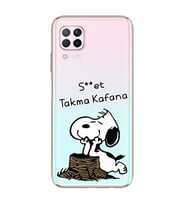 Snoopy Tasarımlı Süper Şeffaf Silikon Telefon Kılıfı Huawei P40 Lite