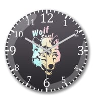 NS Wolf Soul 3 Duvar Saati Bombeli Gercek Cam