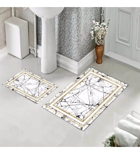 Banyo Halısı Ikili Klozet Takımı Kaymaz Tabanlı (60 xm x 100 cm + 40 cm x 60 cm) 