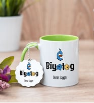 Biyolog Yeşil Kupa Bardak Ve Anahtarlık Set