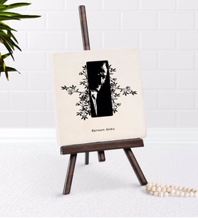 BK Gift Kişiye Özel Atatürk Temalı Şovaleli Doğal Taş-8 (Beyaz)