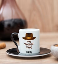Awesome Dad Babaya Hediye Siyah Türk Kahvesi Fincanı