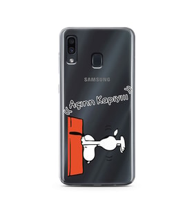 Snoopy Tasarımlı Süper Şeffaf Silikon Telefon Kılıfı Samsung A30