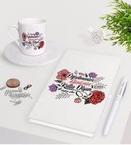 BK Gift Kişiye Özel Öğretmenler Gününüz Kutlu Olsun Beyaz Defter Kalem Türk Kahvesi Fincanı Seti-5 (Model 1)